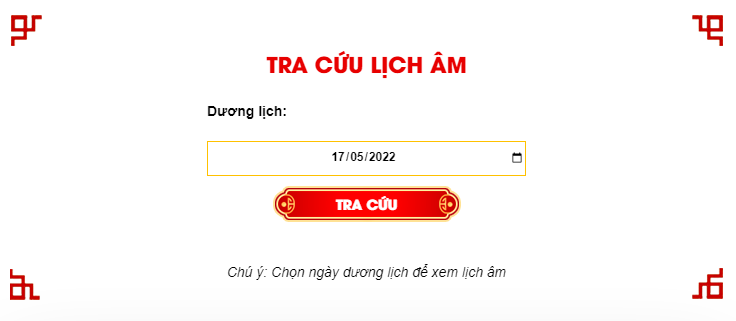 Hướng dẫn tra cứu lịch âm tại Tử Vi Số Mệnh