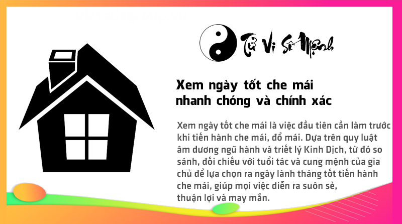 Xem ngày tốt che mái nhanh chóng và chính xác