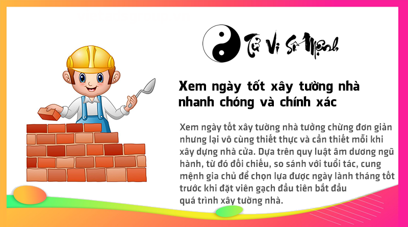 Xem ngày tốt xây tường nhà nhanh chóng và chính xác