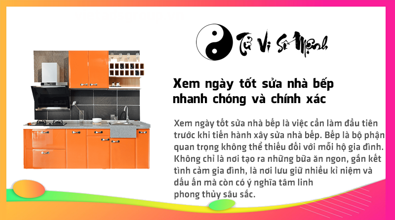 Xem ngày tốt sửa nhà bếp nhanh chóng và chính xác