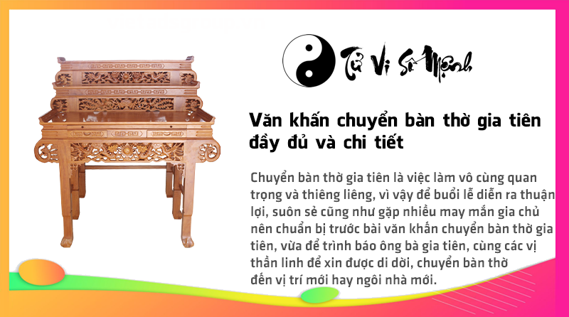 Văn khấn chuyển bàn thờ gia tiên đầy đủ và chi tiết