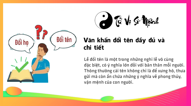 Văn khấn đổi tên đầy đủ và chi tiết