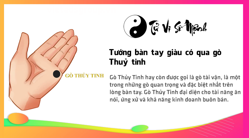 Tướng bàn tay giàu có qua gò Thuỷ tinh