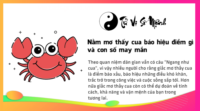 Nằm mơ thấy cua báo hiệu điềm gì và con số may mắn