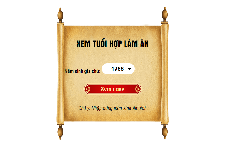 Xem tuổi hợp làm ăn chuẩn xác - Tử Vi Cổ Học