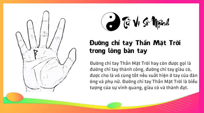 Đường chỉ tay Thần Mặt Trời trong l&ograve;ng b&agrave;n tay
