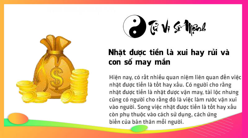Nhặt được tiền là xui hay rủi và con số may mắn