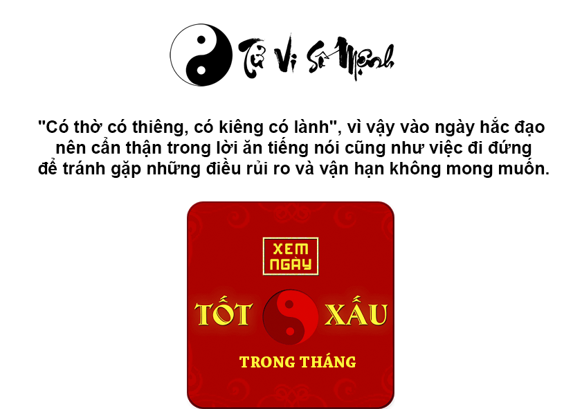 Cách tính ngày hoàng đạo và ngày hắc đạo