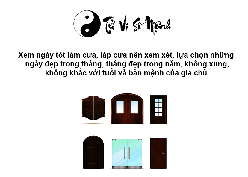 Xem ngày tốt làm cửa và lắp cửa chính xác