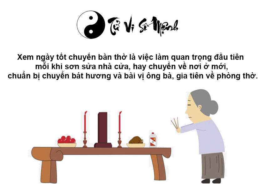 Xem ngày tốt chuyển bàn thờ đem lại may mắn và tài lộc cho gia chủ