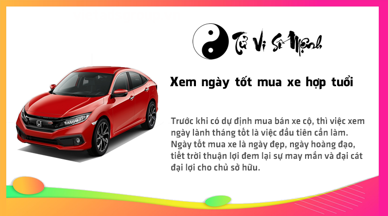 Xem ngày tốt mua xe hợp tuổi