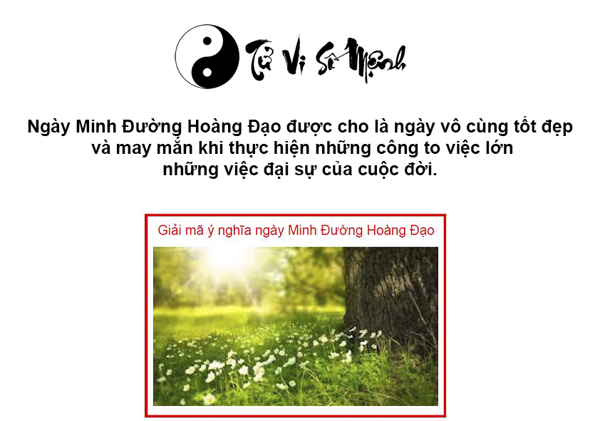 Ngày Minh Đường Hoàng Đạo là gì và ý nghĩa