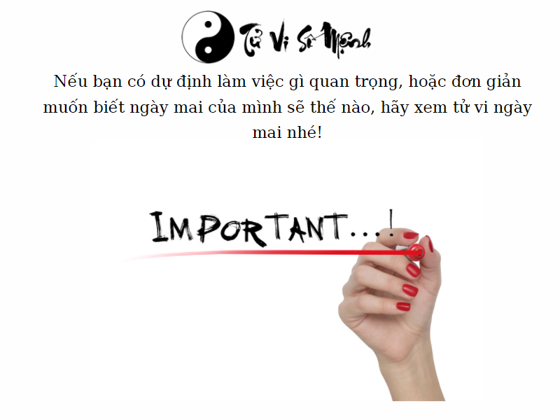 tử vi ngày mai
