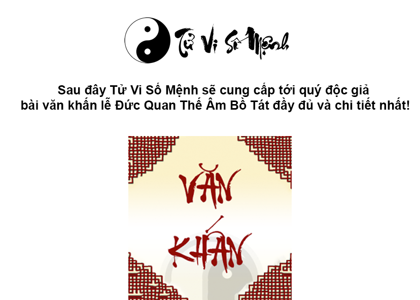 Văn khấn lễ Đức Quan Thế Âm Bồ Tát 