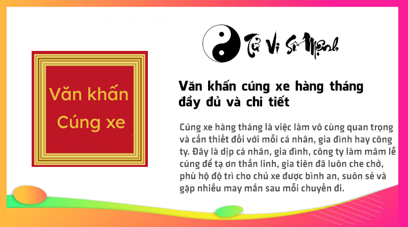 Văn khấn cúng xe hàng tháng đầy đủ và chi tiết