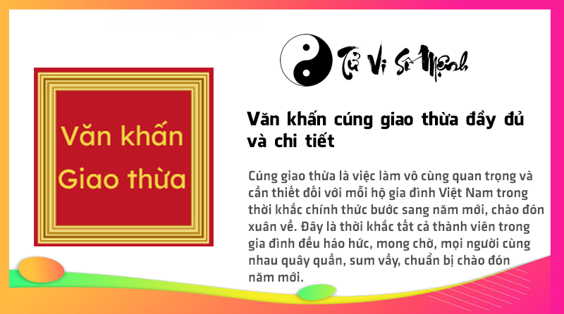 Văn khấn cúng giao thừa đầy đủ và chi tiết