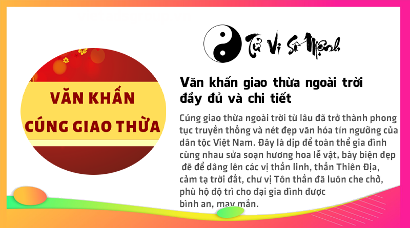 Văn khấn giao thừa ngoài trời đầy đủ và chi tiết
