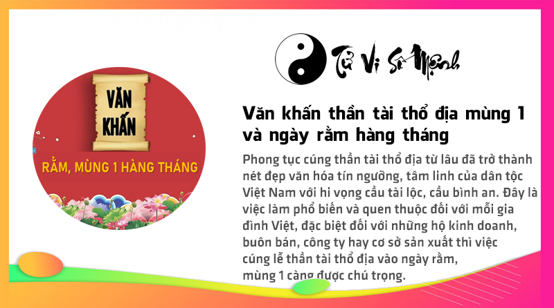 Văn khấn thần tài thổ địa mùng 1 và ngày rằm hàng tháng
