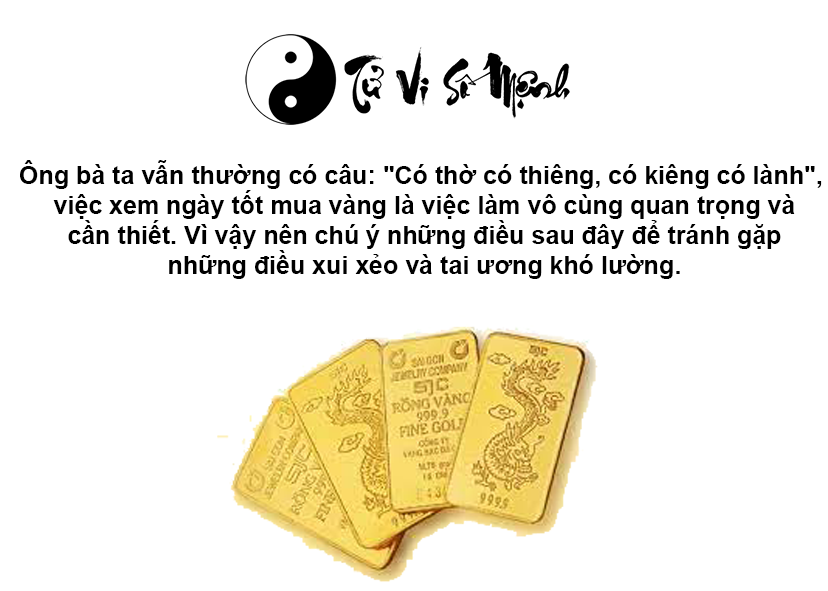 Xem ngày tốt mua vàng tấn tài tấn lộc